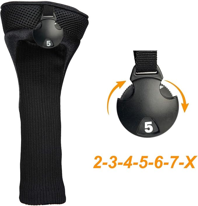 3pcs Nylon Golf Head Covers with Interchangeable Tags, Elastic Self-Fixing Closure, Durable Golf Accessories for Fairway & Driver Clubs