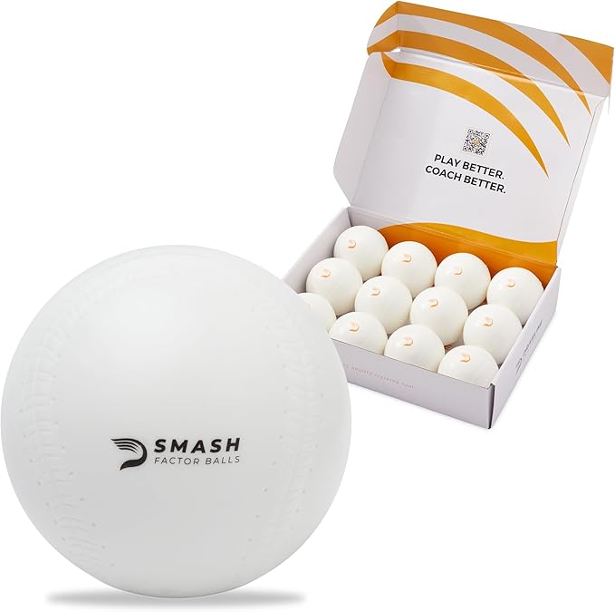 Driveline Baseball Smash Factor Baseballs or Softballs (4 oz, 12 Pack) High Density Foam Hitting Practice Machine Balls
