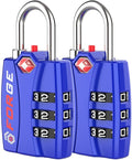 Forge TSA Locks 2 Pack - Open Alert Indicator, Alloy Body and Hardened Steel Shackle with Re-settable 3-Digit Combination