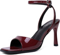 Mostrin Strappy Heels for Women Square Open Toe Lace Up Heeled Sandals Ankle Strap Sexy Stiletto High Heels for Party, Prom, Dating, Wedding