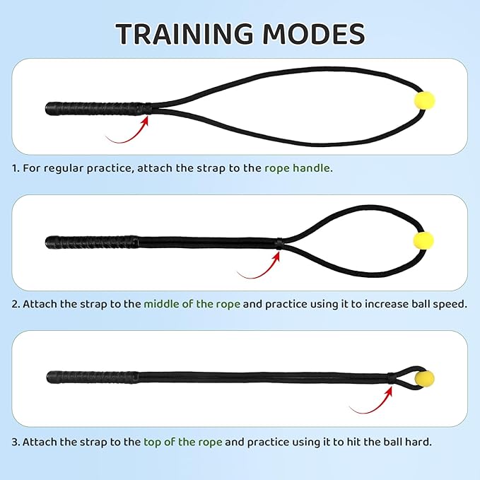HOMIEE Golf Rope Swing Trainer Set, Golf Swing Training Aid & Swing Correcting Arm Band, Improve Speed, Tempo, Rhythm, Flexibility and Strength, Golf Gifts for Golfers of All Levels