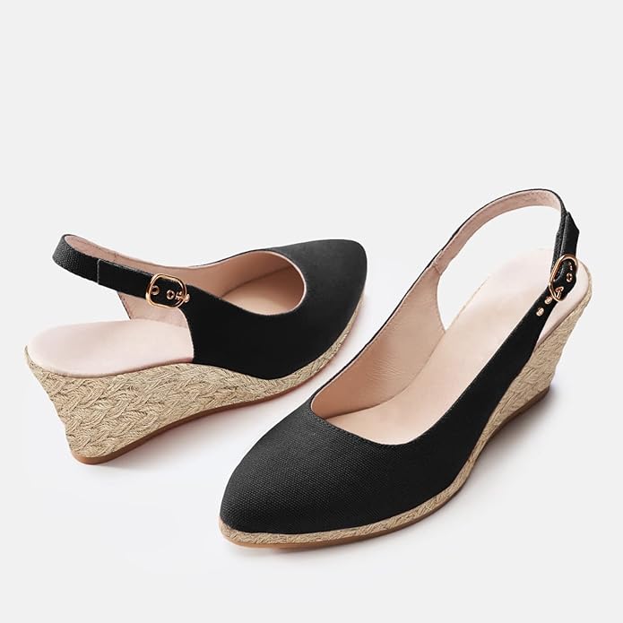 Juliet Holy Womens Wedge Sandals Espadrilles Closed Toe Slingback Buckle Strap Comfortable Casual Summer Wedges Shoes