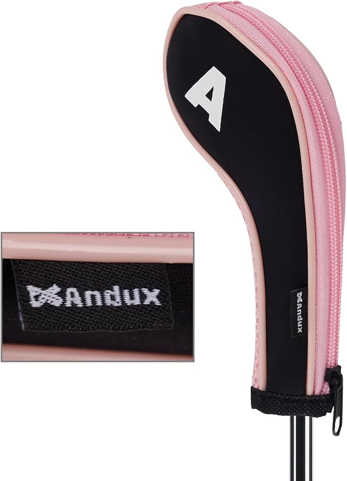 Andux Number Print Golf Iron Club Head Covers Long Neck with Zipper 12pcs/Set