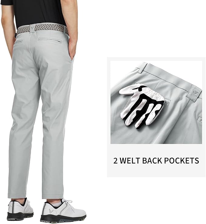 M MAELREG Golf Pants Men Quick Dry - 30"/32"/34" Stretch Lightweight 5 Pockets Water-Resistant Casual Mens Dress Pants