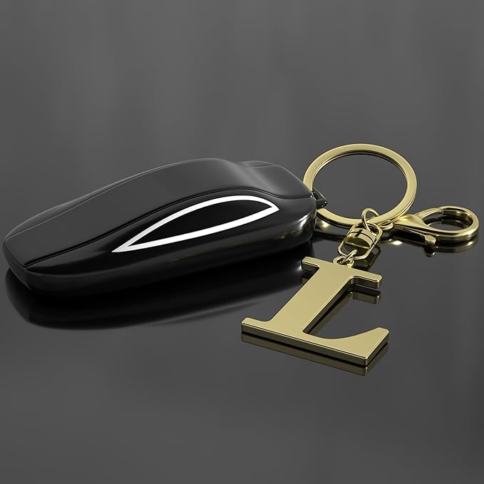 Stainless Steel Gold Letter A-Z Keychain for Women Men, Initial Letter Pendant with Key Ring, Charms for Key Backpack Bag