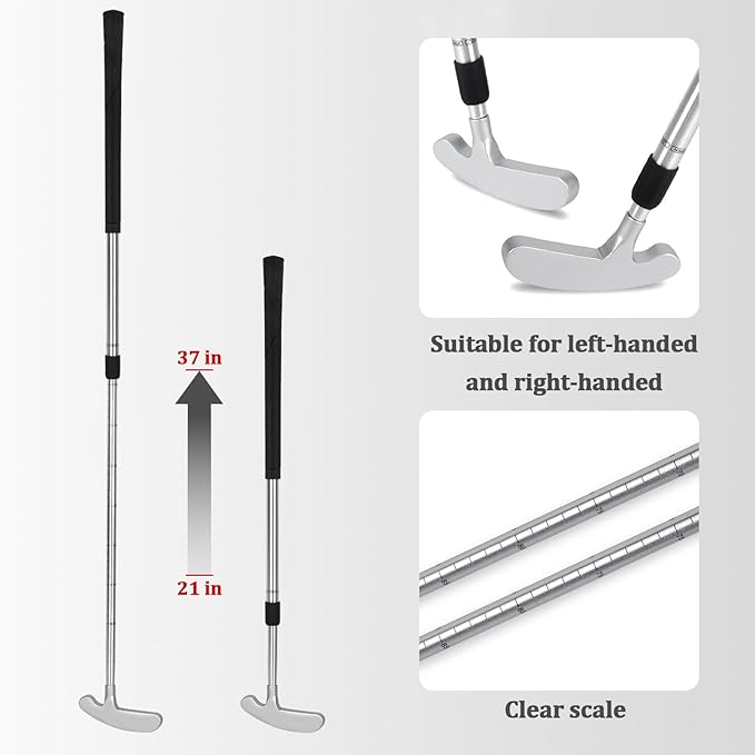 THIODOON Golf Putters for Men and Women Two-Way Kids Putter Mini Golf Putter for Right or Left Handed Golfers Adjustable Length Golf Putter Suitable for Children, Teenagers and Adults