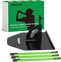Golf Alignment Stick Holder Set - Adjustable Angle Training aid for Correcting Swing Path, Portable Practice Tool for Indoor/Outdoor Golfers