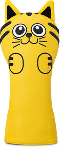 Golf Kitty Head Cover Golf Club White Leather Headcovers 1pc/4pcs Set Fits Driver Fairway Wood Hybrid Utility Putter Iron Wedge Headcover.