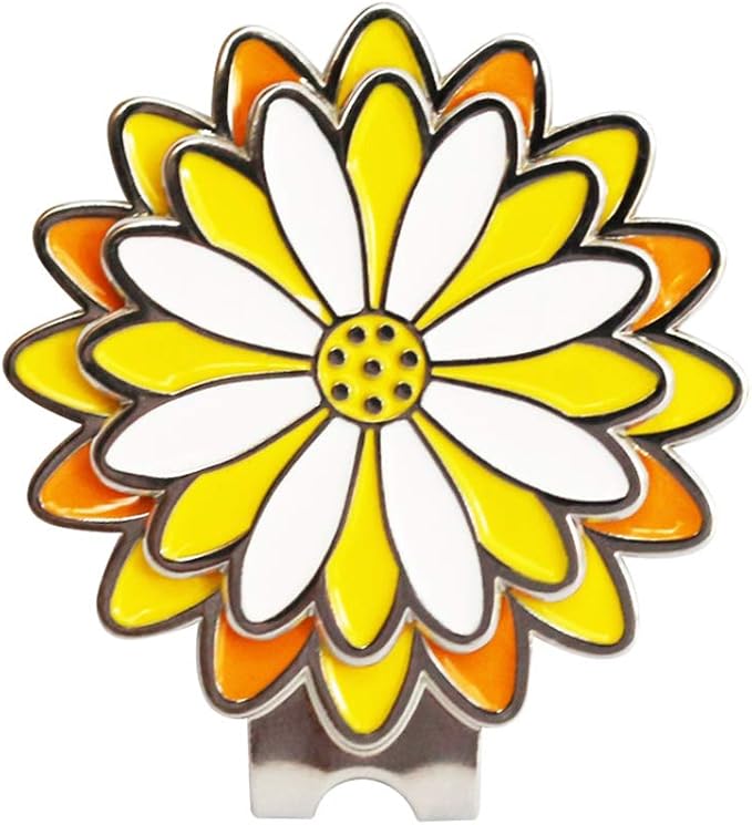 Flower Golf Ball Marker with Golf Hat Clip for Your Friend