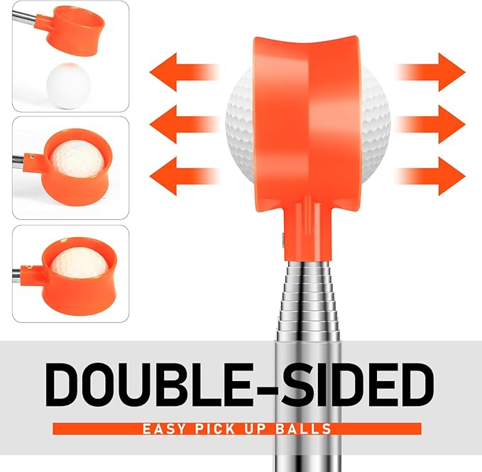 9Ft/12Ft/17Ft/20Ft Golf Ball Retriever for Water Telescopic, Light Weight Double Sided Golf Ball Picker Upper, Men's and Women's Golf Accessories Gifts.