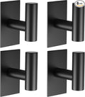 VAEHOLD Wall Towel Hooks, Heavy Duty Sticky Holder Waterproof Towel Hooks for Hanging Coat, Clothes, Closet Hook Wall Mount for Kitchen (Black, 4 Pack)