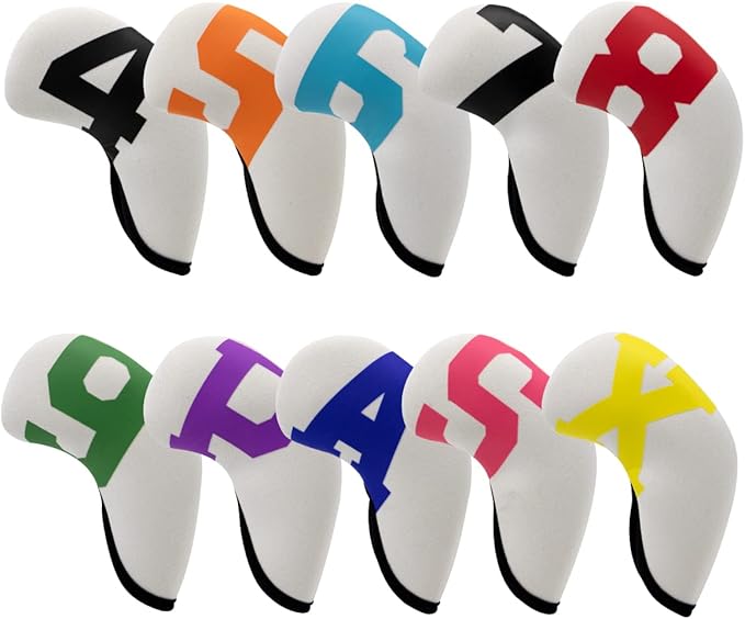 Golf Iron Covers with Colorful Number Neoprene Golf Iron Head Cover,Golf Club Head Covers for Iron Fit All Brands Golf Irons Headcovers 4/10pcs
