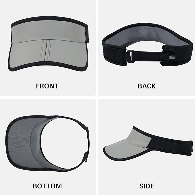 HH HOFNEN Sports Sun Visor Hats Men Women Foldable Brim Lightweight Packable Adjustable Visor Caps Running Golf Tennis