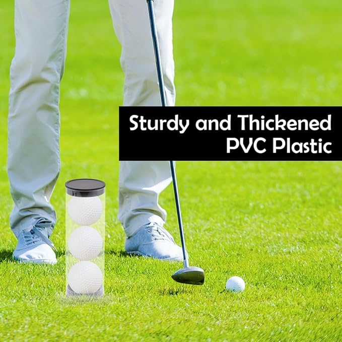5 Pack Clear Tube Golf Ball Storage Case, Golf Barrel Clear Tubes, Portable with Caps Golf Ball Cases for Home Store Display Use, Thickened Material, 1.8 Inch