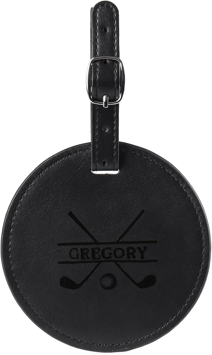 Personalized Golf Bag Tag with Tees Custom Name & Pattern Leather Golf Tee Holder with Gift for Dad