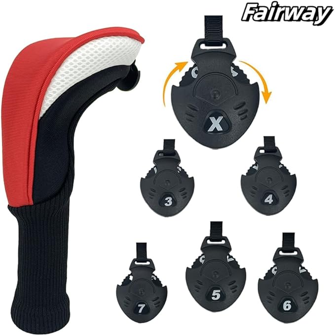 Golf Head Covers for Fairway Woods Driver Hybrids 5 Pieces Nylon Mesh Sports Fan Golf Club Headcovers-Golf Accessories for Men Women.
