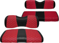 Golf Cart Seat Covers Front and Rear Waterproof and Sun Resistant Marine Grade Vinyl Leather Seat Cover Accessories for Yamaha Drive 2007-2016/Drive 2 2017+, Deep Red(4PCS)