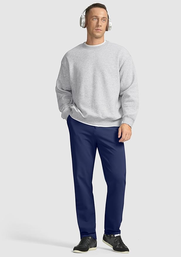 Soothfeel Men's Fleece Lined Pants 30"/32"/34" Golf Work Dress Pants Casual Insulated Warm Winter Trousers with Pockets
