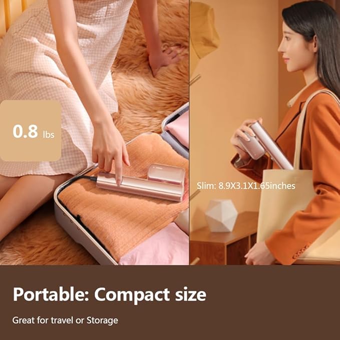 Nesugar Steamer for Clothes Steamer, Fashion Portable Handheld Garment Steamer, 0.8lbs Lightly, 15s Fast Heat-up, 10 Minutes of Continuous Steam, Light Mini Steam Iron for travel and home(100-120V)