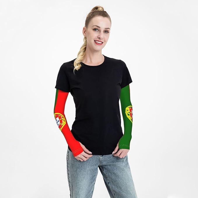 Cute Flag Arm Sleeves Cooling Sun Protection Sports Flag Sleeves for Men Women