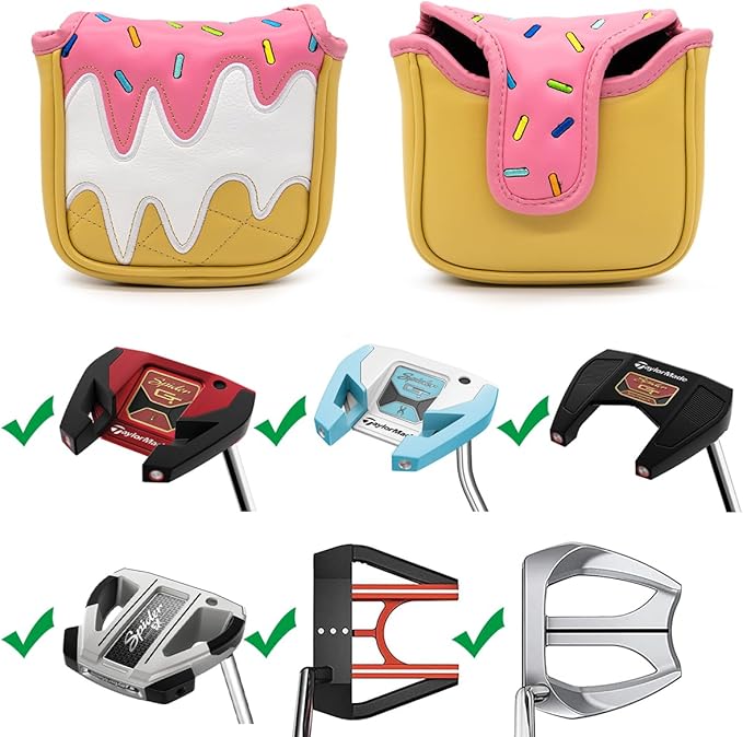 Golf Wood Head Covers Driver Cover 3 Wood Headcover Hybrid Head Covers Embroidery Ice Cream Design Golf Club Headcovers Leather Hand-Made Wood Head Cover