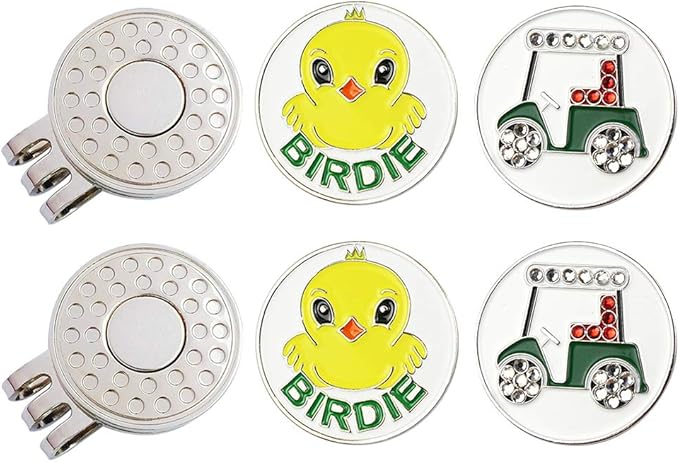Golf Ball Markers with Hat Clips Value Sets for Men Women Golfer, Removable Attaches Easily to Golf Cap Premium Gifts