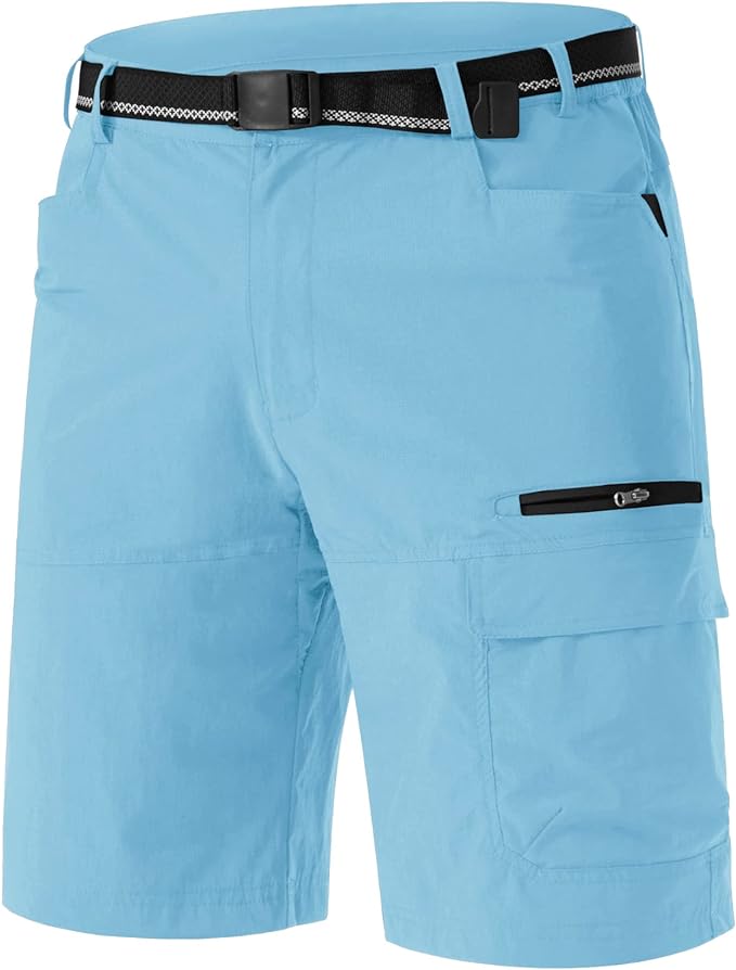 TACVASEN Men's Summer Outdoor Shorts Quick Dry Cargo Casual Work Hiking Shorts (NO Belt)