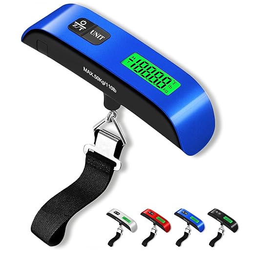 Luggage Scale, 110lb Luggage Weight Scale with 4 Unit Switching Functions&LED Display, Luggage Scale Travel Digital for Weighing Luggage, Backpacks, Packages and Markets(Blue)