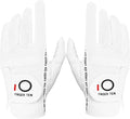 FINGER TEN Premium Rain Grip Men's Golf Gloves 1 Pair, Hot Wet Weather No Sweat Glove for Serious Feel & Performance, Left Right Hand Black Gray White Blue Fit Size S M L XL 2XL 3XL