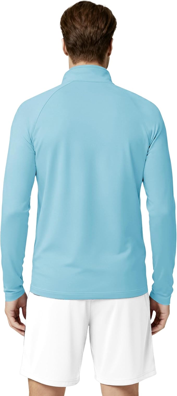 Boladeci Men's UPF 50+ Sun Shirts 1/4 Zip Long Sleeve SPF UV Protection Lightweight Quick Dry Quarter Zip Golf Shirts