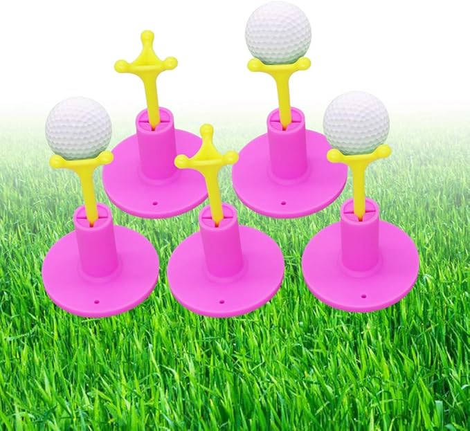 Golf Rubber Tee Holder Set for Golf Driving Range Tee Practice Tool Pack of 5