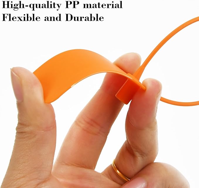 50pcs Luggage Tags Plastic Seals Shipping Label Logistics Sign Tie Bag Tag, Sealing Storage Multi Purpose Name ID Tag with Marker for Suitcases, Backpack, Schoolbag, Car Key (Orange)