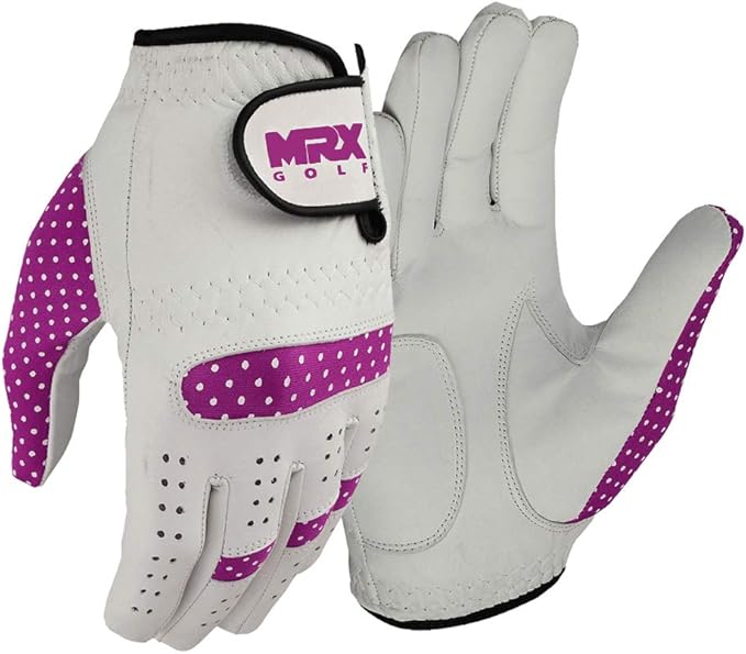 MRX Women Golf Glove Left Handed Golf Gloves Sweat Resistant Soft Cabretta Leather Regular Fit Women Golfer Glove