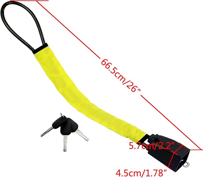 KAYCENTOP Car Steering Wheel Lock, Seat Belt Lock, Anti-Theft Device, Max 17 Inch Length, Small and Light-Weight, Multi-Functional, Fit Most Vehicle, SUV, Golf Cart Security (Yellow)