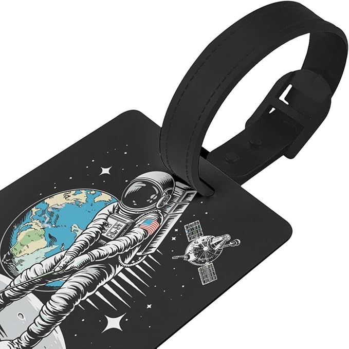 Astronaut Playing Golf Luggage Tag Suitcase Identify Labels Personalized Travel Bag Tag 2.5X4.1Inch