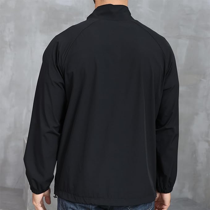 Opomelo Men's Athletic Quarter Zip Pullover Golf Hiking Running Lightweight Jacket Workout Sweatshirt With Pocket