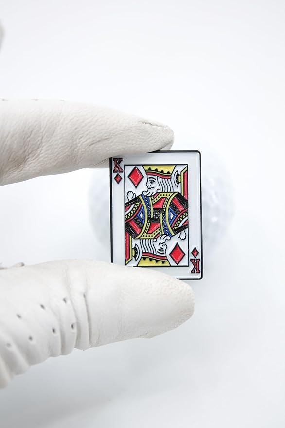 King of Diamonds Golf Ball Marker + Magnetic Hat Clip 𝐏𝐑𝐄𝐌𝐈𝐔𝐌 Quality, Strong Magnetic Hold, Easy-to-See Design, Durable & Lightweight Golf Accessory, Unique Golf Gift