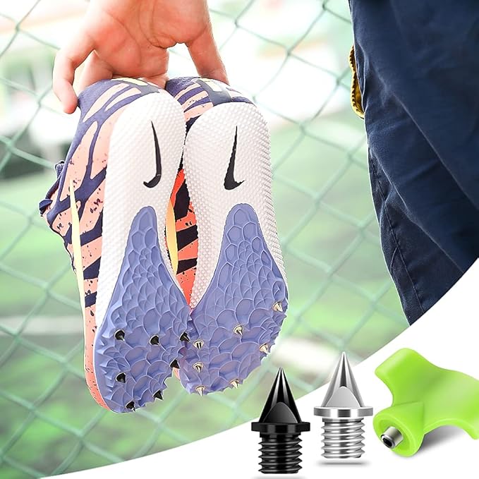 1/4 Inch Carbon Steel Track Spikes, 32 Pieces Lighter Weight Spikes Track Shoes, Each Nail Weighs Only 0.47 Grams, Used for Track and Field Sprinting or Cross Country