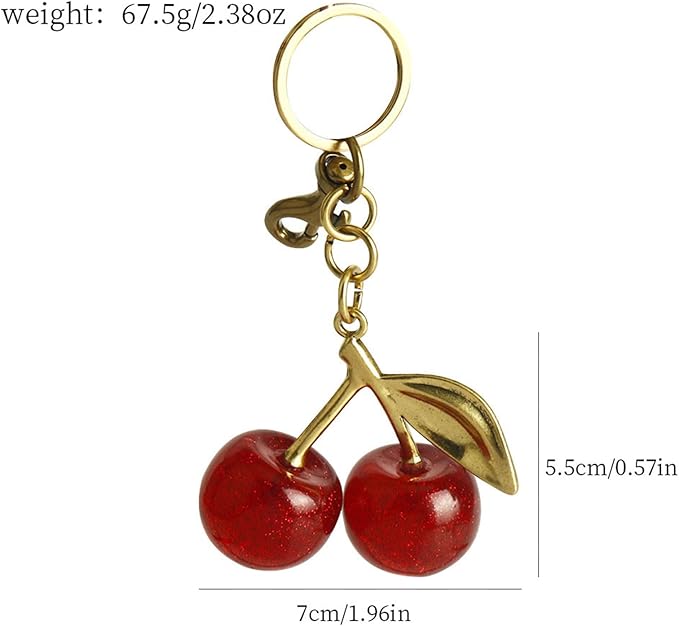 Fruit Bag Charm Purse Charms Keychain Strawberry Cherry Accessories Keychain For Women Birthday Valentine Day Gifts