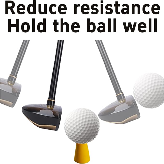 16PCS Rubber Winter Golf Tees, 4 Different Heights 38mm 22mm 18mm 12mm, Cold Weather Golfing Essential for Hard Ground Home Driving Range Mat Training Practice