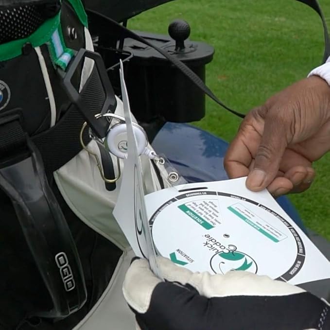 Golf Shot Survival Guide - Golf Bag Tag with Pro Tips for Situational Golf - Waterproof Rotating Wheel Design - Golf Training Aid & Rules Reference - Golf Gift for Men & Women
