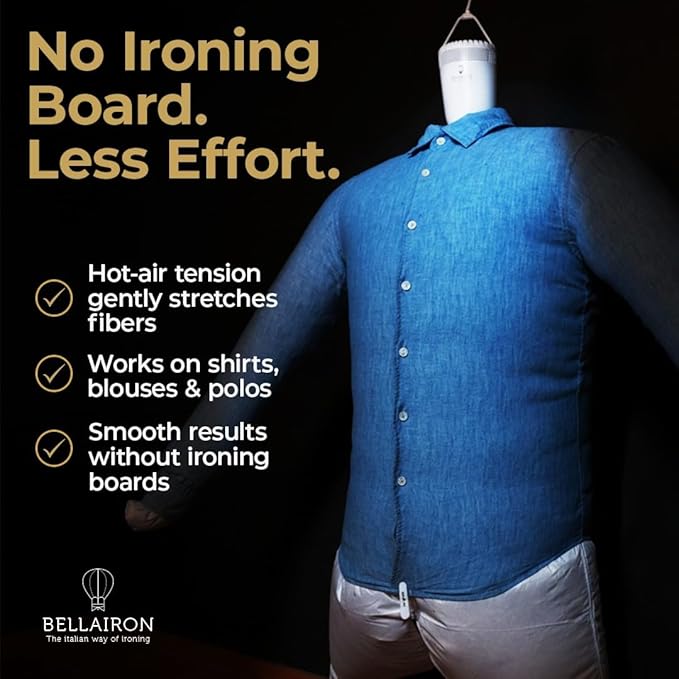 VOYAGE – Portable Travel Shirt Press & Wrinkle Remover - Compact 3-in-1 Hot-Air Iron, Dryer & Garment Refresher - Hands-Free, 120V, Lightweight for Business Travel, Small Spaces & Yachts