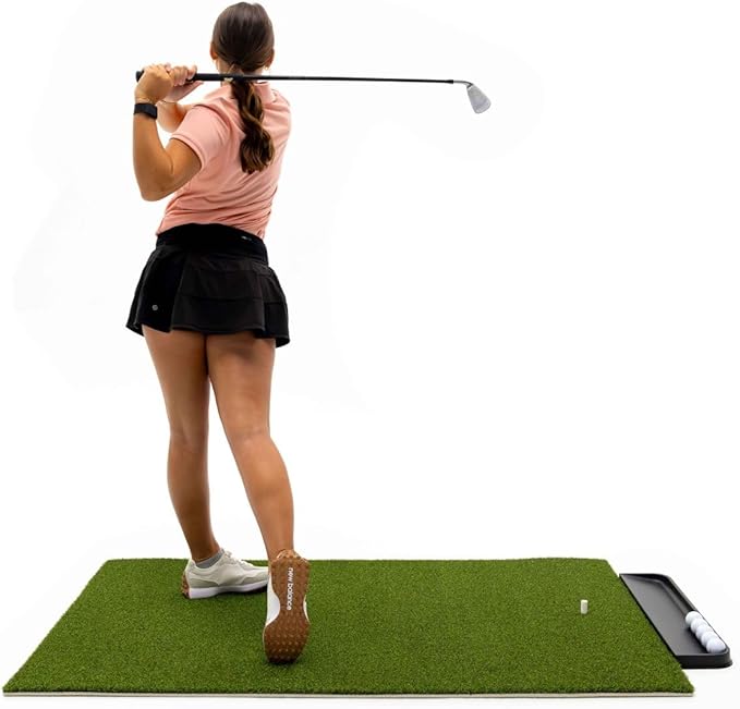 Dura-Pro Premium Turf Indoor/Outdoor Golf Mat. Bonus Tray + 3 Tees