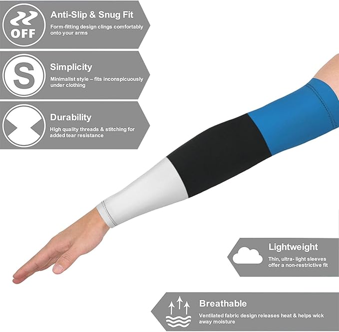Flag Arm Sleeves Filipino Flag Compression Arm Sleeves for Men Women Tattoo Cover Up Cooling Arm Sleeve 1 Pair