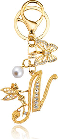 Initial Keychain Bag Charm Women Purse Charms for Handbags Accessories Charm for Wallet Butterfly Pendant for Girls