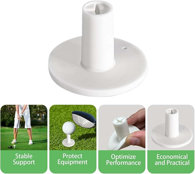 Rubber Golf Tees for Mats Adjustable Height Golf Simulator Tees,Indoor Outdoor Practice,Non-Slip Mat Tees with Holder,Compatible with Driving Range