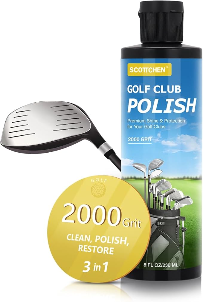 SCOTTCHEN Golf Club Polish,Golf Groove Cleaner,Golf Club Cleaner and Scratch Remover 8 Oz - 2000 Grit Formula for Premium Shine & Protection