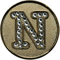 Monogram Initial Golf Ball Marker with Crystals and Matching Hat Clip