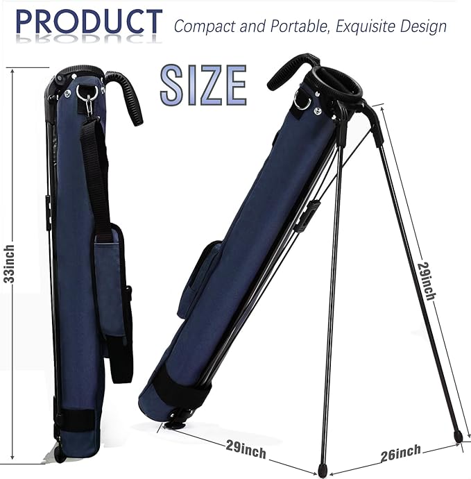 Lightweight Golf Stand Bag, Portable and Durable Golf Carry Bag with Padded Strap and Pocket, Sunday Bag for The Driving Range, 2-Way Divider Practice Bag for Men and Women