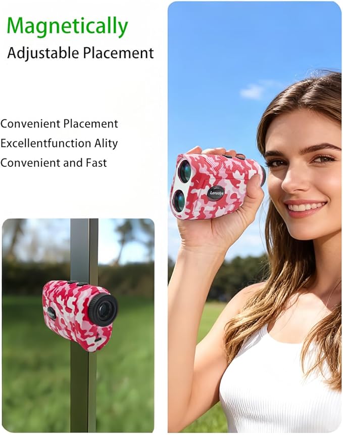 Golf Rangefinder with Slope - 1200 Yards Laser Range Finder for Golf, 7X Magnification, Rechargeable, Built-in Magnetic Strip,0.1s Flag Pole Locking Vibration,Golf Accessories for Women